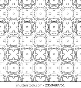 Stylish texture with figures from lines.Abstract geometric black and white pattern for web page, textures, card, poster, fabric, textile. Monochrome graphic repeating design. 
