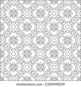 Stylish texture with figures from lines.Abstract geometric black and white pattern for web page, textures, card, poster, fabric, textile. Monochrome graphic repeating design. 
