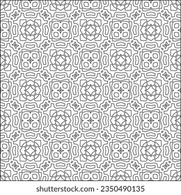  Textura elegante con figuras de líneas.Patrón geométrico en blanco y negro para páginas web, texturas, tarjetas, afiches, tela, textil. Diseño repetitivo gráfico monocromo. 