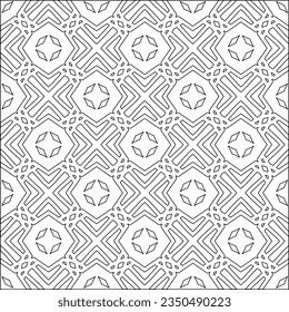 Stilvolle Textur mit Figuren aus Linien.Abstraktes geometrisches Schwarz-Weiß Muster für Webseiten, Texturen, Karten, Poster, Stoff, Textilien. Monochrome grafische Wiederholungsdesign. 