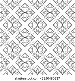 Stylish texture with figures from lines.Abstract geometric black and white pattern for web page, textures, card, poster, fabric, textile. Monochrome graphic repeating design. 