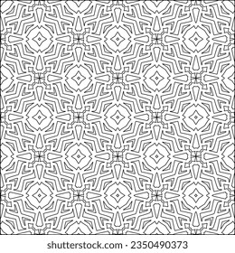 Stylish texture with figures from lines.Abstract geometric black and white pattern for web page, textures, card, poster, fabric, textile. Monochrome graphic repeating design. 