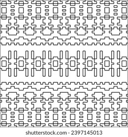 Stylish texture with figures from lines.black and white pattern for web page, textures, card, poster, fabric, textile. Monochrome graphic repeating design. Abstract background.