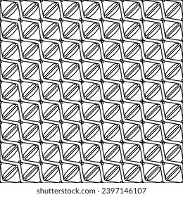 Stylish texture with figures from lines.black and white pattern for web page, textures, card, poster, fabric, textile. Monochrome graphic repeating design. Abstract background.