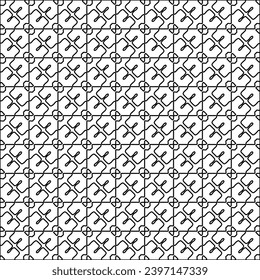 Stylish texture with figures from lines.black and white pattern for web page, textures, card, poster, fabric, textile. Monochrome graphic repeating design. Abstract background.