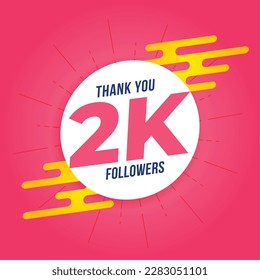 stylish thank you social media 2k followers and subscribers template