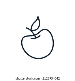 Stylish thin line apple icon isolated on white background - Vector illustration