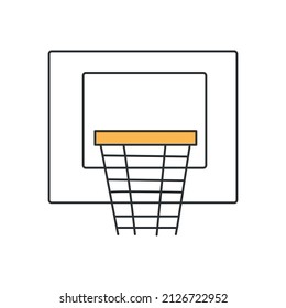Stylish thin line basketball icon on white background - Vector illustration