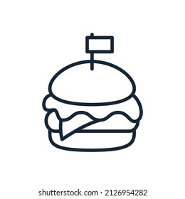 Stylish thin line burger icon isolated on white background - Vector illustration