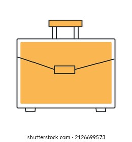 Stylish thin line business briefcase icon isolated on white background - Vector illustration