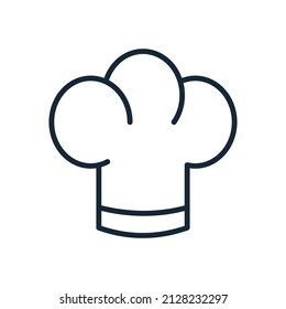 Stylish thin line chef's hat icon isolated on white background - Vector illustration