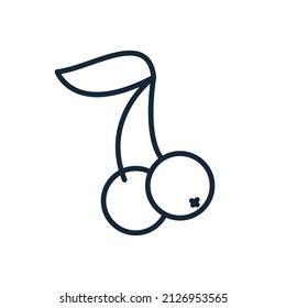 Icono de cereza delgada con estilo aislado en fondo blanco - Ilustración vectorial