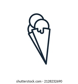 Stylish thin line ice cream icon isolated on white background - Vector illustration