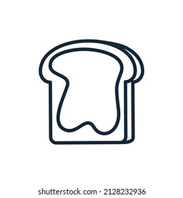 Stylische, dünne Linie, Symbol von geröstetem Brot auf weißem Hintergrund - Vektorgrafik
