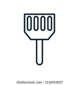 Stylish thin line kitchen spatula icon isolated on white background - Vector illustration