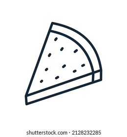 Stylish thin line watermelon icon isolated on white background - Vector illustration