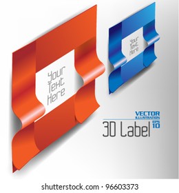 stylish three dimensional label vector design
