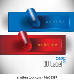 stylish three dimensional label vector design