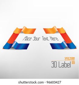 stylish three dimensional label vector design