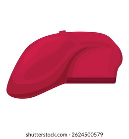 Ilustração elegante e atemporal boina vermelha clássica com um design de moda vetorial, representando um ícone tradicional chapéu francês, perfeito para um guarda-roupa chique e moderno