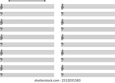 Stylish title decorative border treble clef and bass clef musical score template material