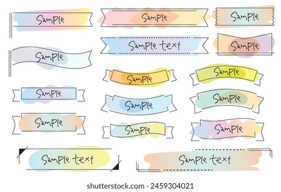 Stylish title ribbon with watercolor gradation