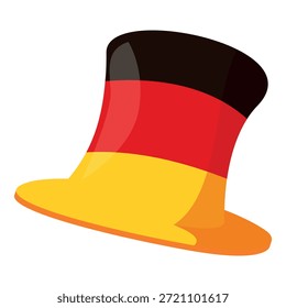 Sombrero de copa con estilo que muestra los colores de la bandera alemana, celebrando el orgullo nacional, perfecto para eventos temáticos de Alemania