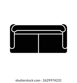 Stylish top-down design of black two seat sofa