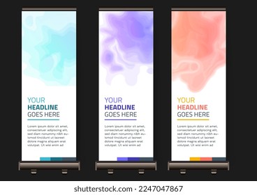 stylish topography layer banner template design collection colorfull vector