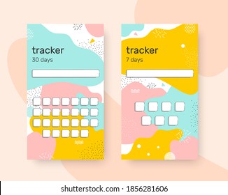 Stylish tracker habits for 30 and 7 days to track their achievements. To publish in the stories of social networks and print on paper hang over the table