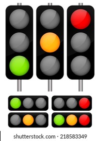 Stylish traffic lamps, signals, semaphores.