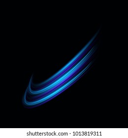Stylish transparent light effect in wavy shape with trail