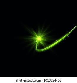 Stylish transparent light effect in wavy shape with trail and sparkle