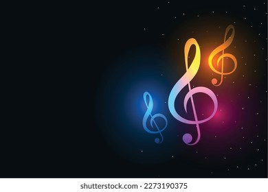 elegante signo de trinquete clef sobre el diseño de fondo musical oscuro vector