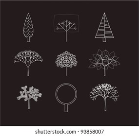 Stylish tree outlines