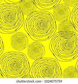 Stylish and trendy hand drawn abstract circles seamless pattern vector