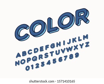 Stylish trendy logotype Retro Bar. 3D colorful Font. Vintage style bright Alphabet Letters, Numbers and Symbols