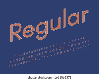 El moderno Logoype Retro Bar. Fuente de color 3D. Letras, números y símbolos luminosos de estilo vintage