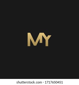 Stylish trendy MY initial based letter icon logo