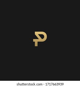 Stylish trendy P initial based letter icon logo