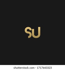 Stylish trendy SU initial based letter icon logo