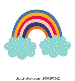 Elegante ilustración vectorial de moda con arco iris