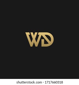 Stylish trendy WD initial based letter icon logo