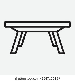 Icono de mesa de caballete con estilo en diseño de arte de línea limpio y minimalista