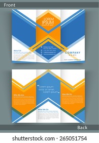 Stylish Tri Fold flyer, brochure or template design for your company with place holders.