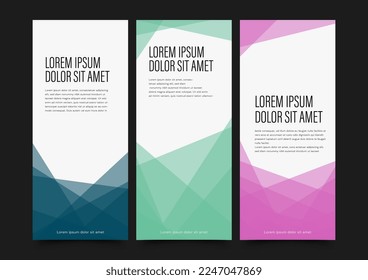 stylish triangle color vertical banner set template vector