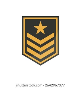 Elegante distintivo de correção militar de linha triangular