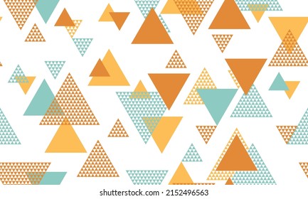 El triángulo estilizado da forma a un diseño vectorial sin fisuras. Papel de escritorio impreso. Colorido fondo de movimiento de triángulos. Combinar formas triangulares con patrones repetitivos.