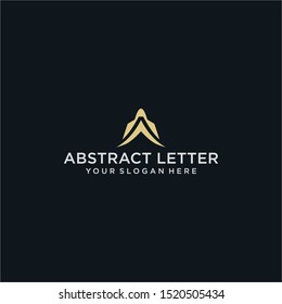 stylish and triangular shaped AA initial logo