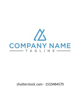 stylish and triangular shaped AB initial logo